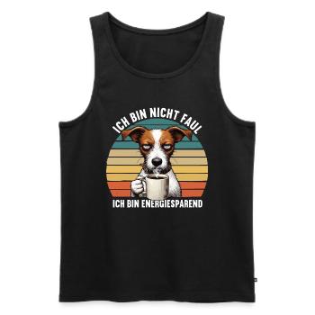 Ich Bin Nicht Faul Jack Russel terrier Jackie - Männer Premium Bio Tank Top - Schwarz - Vorne - Michal (187cm)