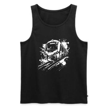 Eisenbahn - Männer Premium Bio Tank Top - Schwarz - Vorne - Michal (187cm)