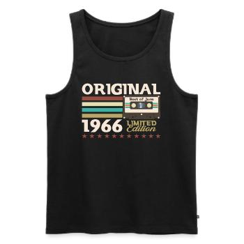 Kassette Juni 1966 Jahrgang 1966 Geburtstag 1966 - Männer Premium Bio Tank Top - Schwarz - Vorne - AI Model Male 178 light (178cm)