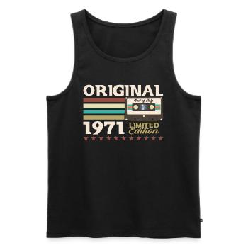 53. Geburtstag Kassette Juli 1971 Jahrgang 1971 - Männer Premium Bio Tank Top - Schwarz - Vorne - Michal (187cm)