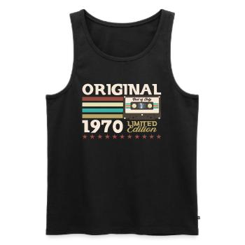 55. Geburtstag Kassette Juli 1970 Jahrgang 1970 - Männer Premium Bio Tank Top - Schwarz - Vorne - Michal (187cm)