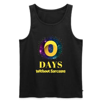 0 Days Without Sarcasm - Men's Premium Organic Tank Top - black - Front - AI Model Male 178 light (178cm)