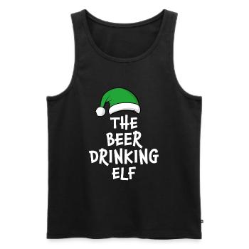 Der Bier trinkende Elf - Männer Premium Bio Tank Top - Schwarz - Vorne - AI Model Male 178 light (178cm)