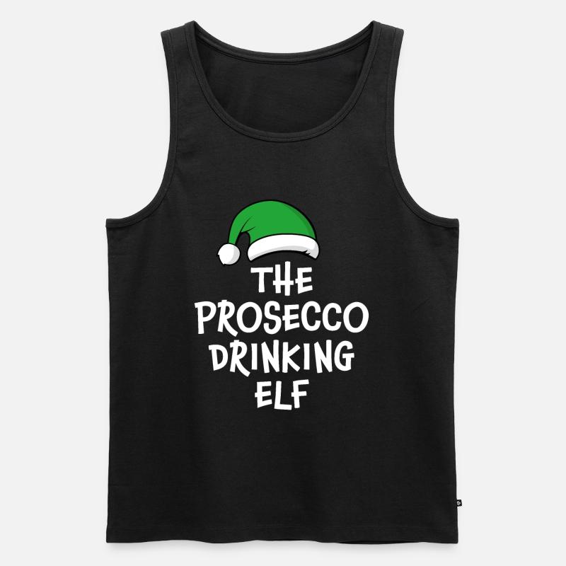 Der Prosecco-Trinkelf - Männer Premium Bio Tank Top - Schwarz