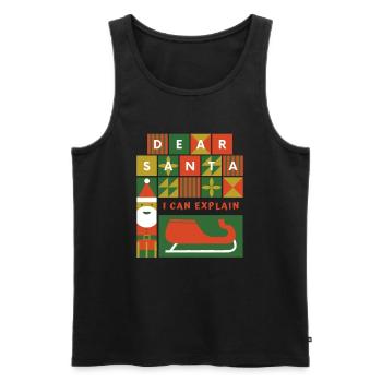 Lieber Weihnachtsmann, ich kann lustiges Weihnachtsgeschenk erklären - Männer Premium Bio Tank Top - Schwarz - Vorne - Michal (187cm)