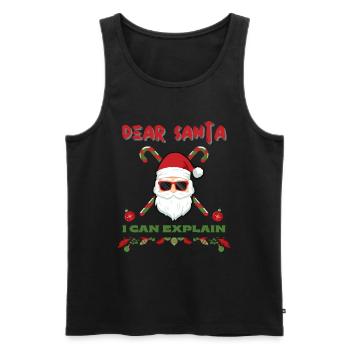 Dear Santa I Can Explain Bad Behavior Funny - Men's Premium Organic Tank Top - black - Front - Michal (187cm)