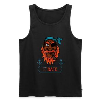 Pi Rate Math And Pirate Lover Design For Pi Day - Men's Premium Organic Tank Top - black - Front - Michal (187cm)
