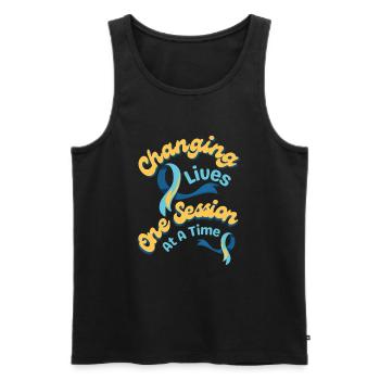 Changing Lives One Session At A Time Behavior Tech - Men's Premium Organic Tank Top - black - Front - AI Model Male 178 light (178cm)