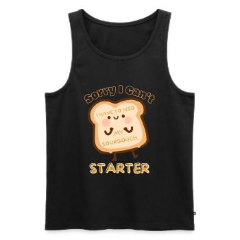 Désolé, je ne peux pas avoir à nourrir mon levain - Débardeur bio Premium Homme - noir - Devant - Michal (187cm)
