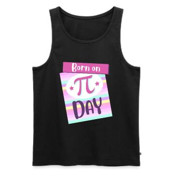 Born On Pi Day Big Pi Symbol Awesome 3.14 Pi Day - Men's Premium Organic Tank Top - black - Front - AI Model Male 178 light (178cm)