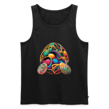 An Abstract Interpretation Of Awesome Easter Eggs - Men's Premium Organic Tank Top - black - Front - AI Model Male 178 light (178cm)