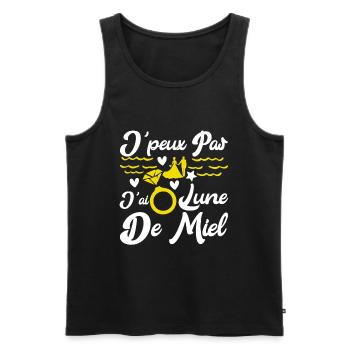 J'peux Pas J'ai Lune de Miel - Débardeur bio Premium Homme - noir - Devant - Michal (187cm)