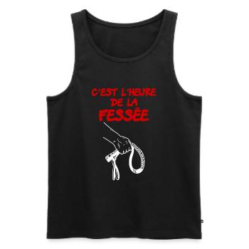 C'est l'heure de la fessée - Débardeur bio Premium Homme - noir - Devant - AI Model Male 178 light (178cm)
