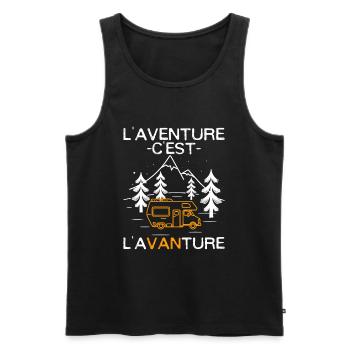 L'aventure c'est l'avanture - Débardeur bio Premium Homme - noir - Devant - Michal (187cm)