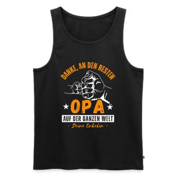Opa und Enkelin - Männer Premium Bio Tank Top - Schwarz - Vorne - Michal (187cm)