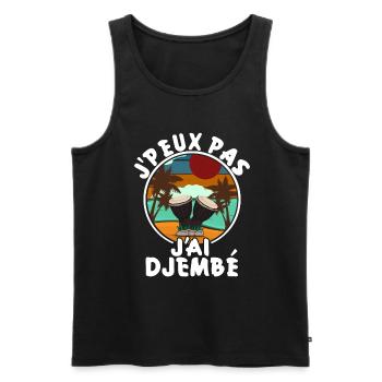 J peux Pas J ai Djembé Tambours Africains - Débardeur bio Premium Homme - noir - Devant - AI Model Male 178 light (178cm)