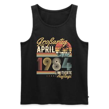 Great Since April 1984 Vintage Birthday - Men's Premium Organic Tank Top - black - Front - Michal (187cm)