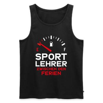 LUSTIG SPORTLEHRER FERIEN SCHULE LEHRER - Männer Premium Bio Tank Top - Schwarz - Vorne - Michal (187cm)