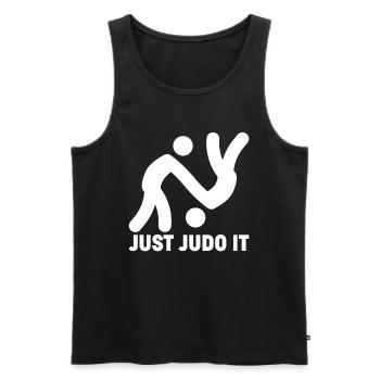 Humour Judo | Just Judo It - Débardeur bio Premium Homme - noir - Devant - Michal (187cm)