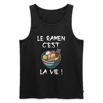 Humour Ramen Cuisine Japonaise - Débardeur bio Premium Homme - noir - Devant - Michal (187cm)