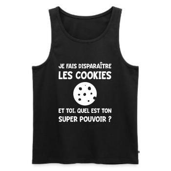 Humour Cookies Pâtisserie Gourmandise - Débardeur bio Premium Homme - noir - Devant - Michal (187cm)