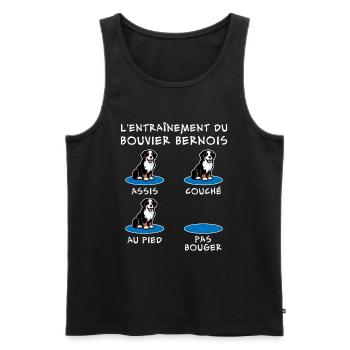 L'entraînement du Bouvier Bernois | Chien Dressage - Débardeur bio Premium Homme - noir - Devant - Michal (187cm)