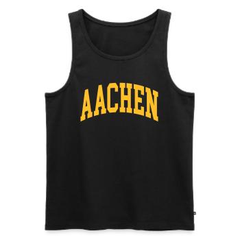 Aachen - Männer Premium Bio Tank Top - Schwarz - Vorne - Michal (187cm)