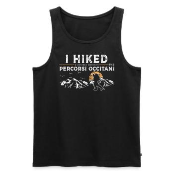 Hiking - Percorsi Occitani - Men's Premium Organic Tank Top - black - Front - AI Model Male 178 light (178cm)