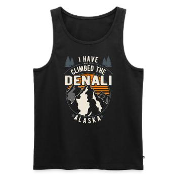 Randonneurs - Grimpeurs Randonnée Denali - Débardeur bio Premium Homme - noir - Devant - Michal (187cm)