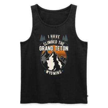Randonneurs - Grimpeurs - Randonnée Grand Teton - Débardeur bio Premium Homme - noir - Devant - Michal (187cm)