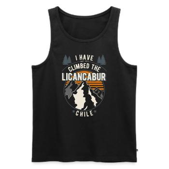 Randonneurs - Grimpeurs - Randonnée Licancabur - Débardeur bio Premium Homme - noir - Devant - Michal (187cm)