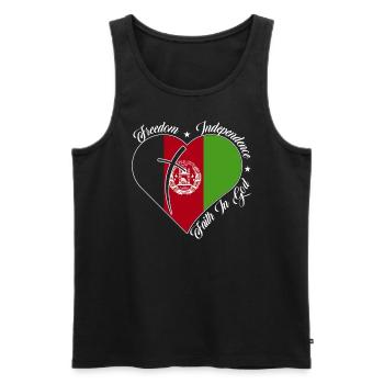 Freedom Faith in God - Afghanistan - Men's Premium Organic Tank Top - black - Front - Michal (187cm)