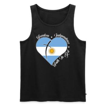 Liberté Foi en Dieu - Argentine - Débardeur bio Premium Homme - noir - Devant - Michal (187cm)
