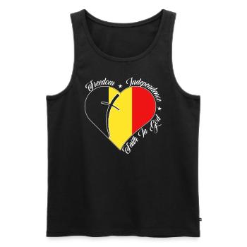 Freedom Faith in God - Belgium - Men's Premium Organic Tank Top - black - Front - Michal (187cm)