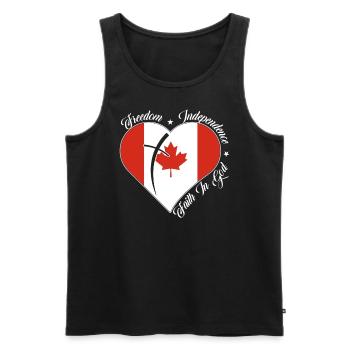 Freedom Faith in God - Canada - Men's Premium Organic Tank Top - black - Front - Michal (187cm)