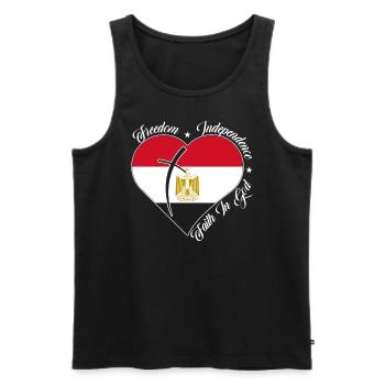Freedom Faith in God - Egypt - Men's Premium Organic Tank Top - black - Front - Michal (187cm)