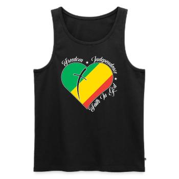 Liberté Foi en Dieu - Congo - Débardeur bio Premium Homme - noir - Devant - Michal (187cm)