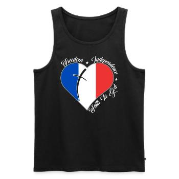 Freedom Faith in God - France - Men's Premium Organic Tank Top - black - Front - Michal (187cm)