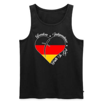 Freedom Faith in God - Germany - Men's Premium Organic Tank Top - black - Front - Michal (187cm)