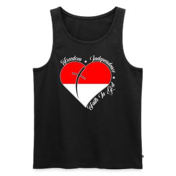 Freedom Belief in God - Indonesia - Men's Premium Organic Tank Top - black - Front - Michal (187cm)
