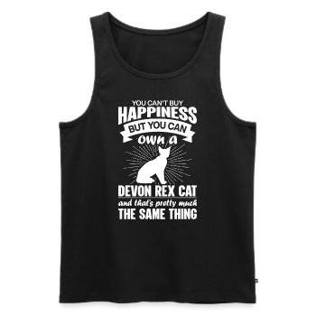 Peut acheter un chat Devon Rex - Débardeur bio Premium Homme - noir - Devant - AI Model Male 178 light (178cm)