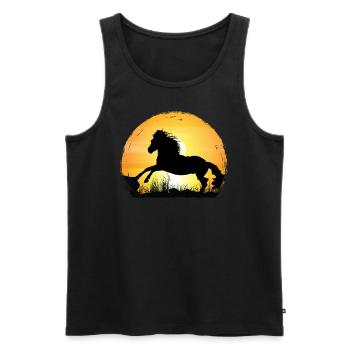 Sunset - Appaloosa Horse - Men's Premium Organic Tank Top - black - Front - Michal (187cm)