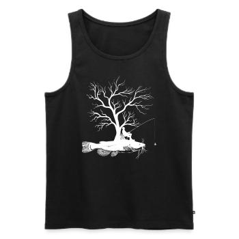 Arbre graphique - Poisson-chat - Débardeur bio Premium Homme - noir - Devant - AI Model Male 178 light (178cm)