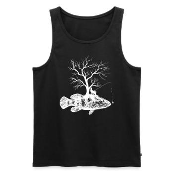 Arbre graphique - Mérou à poissons - Débardeur bio Premium Homme - noir - Devant - Michal (187cm)