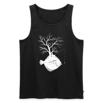 Graphic Tree - Fish Flounder - Men's Premium Organic Tank Top - black - Front - Michal (187cm)