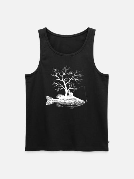 Graphic Tree - Fish Largemouth Bass - Men's Premium Organic Tank Top - black