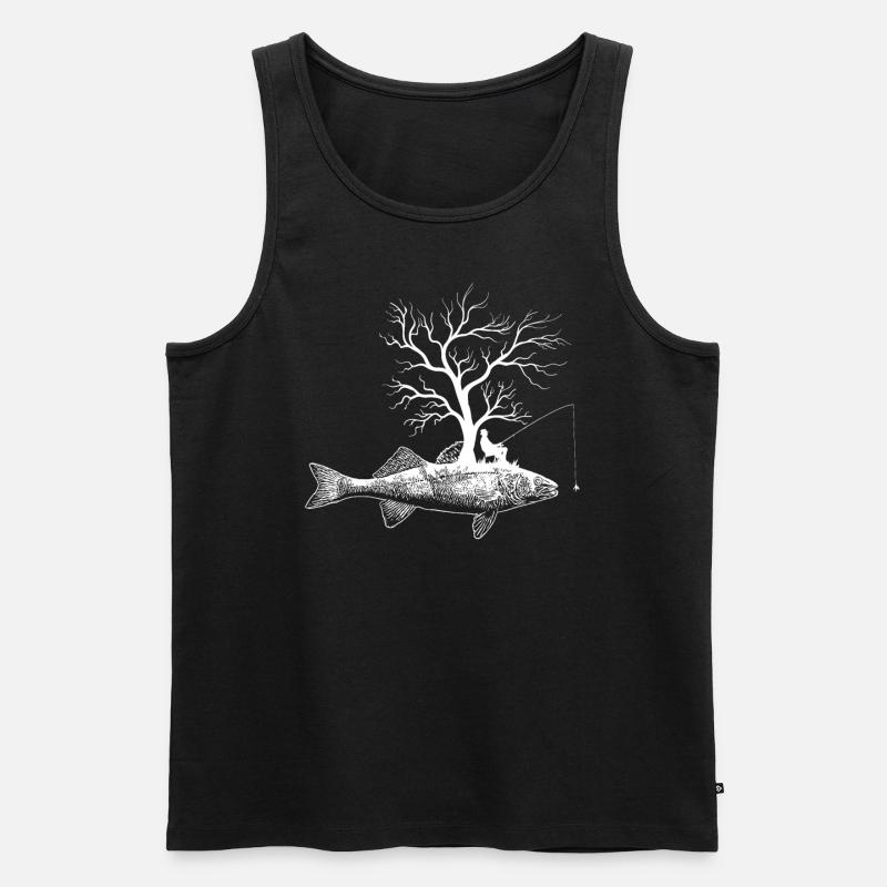 Graphic Tree - Fish Teat - Men's Premium Organic Tank Top - black