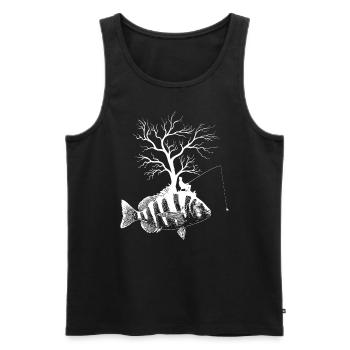Arbre graphique - Fish Shepherd’s Head - Débardeur bio Premium Homme - noir - Devant - AI Model Male 178 light (178cm)