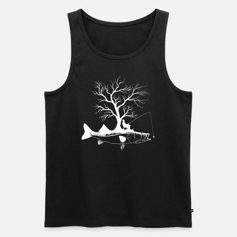 Graphic Tree - Fish Snook - Men's Premium Organic Tank Top - black