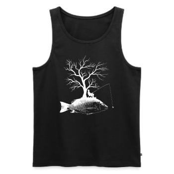 Arbre graphique - Vivaneau de poisson - Débardeur bio Premium Homme - noir - Devant - Michal (187cm)